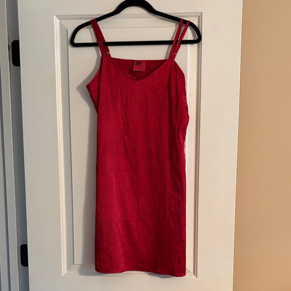 Red Spaghetti strap Slip Dress